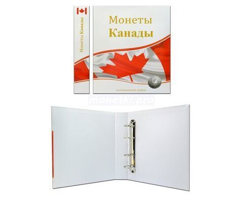 Альбом-папка - Optima «Монеты Канады» (230*270*50) с кольцевым механизмом, без листов (картон)  (СОМС)