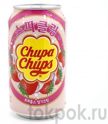 Газированный напиток Чупа Чупс Клубника со сливками Chupa Chups, 345 мл