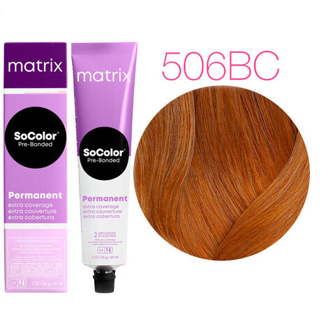 Matrix Socolor Pre-Bonded 506BC (Темный блондин коричнево-медный) - Крем-краска для седых волос