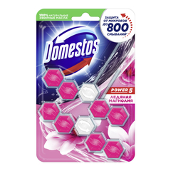 Блок для унитаза Domestos POWER 5 DUO Ледяная магнолия 2х55гр на блистере