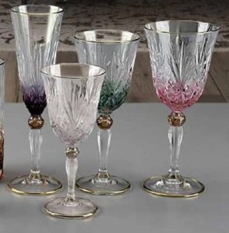 Набор фужеров 6шт 19см Cre Art Melody Gold Stemware золотой