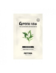 Тканевая маска с экстрактом зеленого чая PRETTYSKIN Total Solution Essential Sheet Mask Green Tea