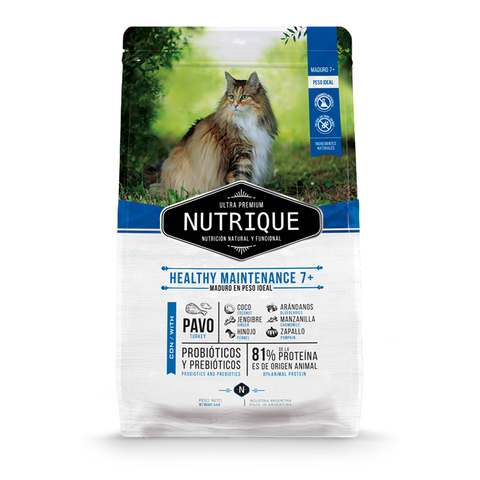 Сухой корм Vitalcan Nutrique Adult 7+ Cat Healthy Maintenance с индейкой, для взрослых кошек, 350 г.