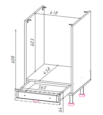 YourHouse Стол под духовой шкаф СД-450