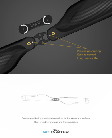 Пропеллер карбоновый складной FA 16.2x5.3 T-Motor (пара)