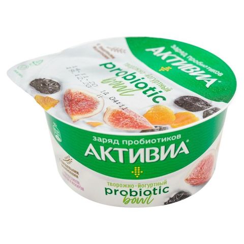 Йогурт АКТИВИЯ Творожная Инжир Курага Чернослив 3,5% 135 г Danone РОССИЯ