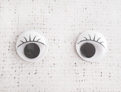 Глаза бегающие с ресницами, d 24 мм