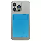 Силиконовый чехол для пластиковых карт / Картхолдер - кошелек на телефон Universal Wallet самоклеящийся универсальный (Голубой)