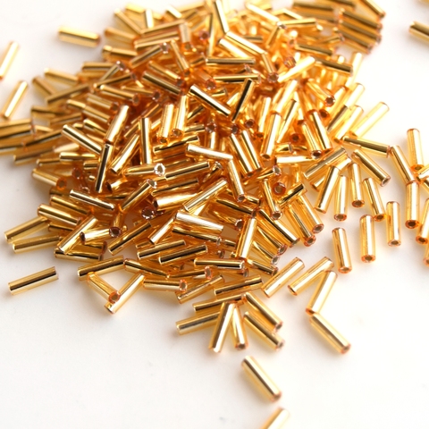 Стеклярус 6мм Миюки, 0003 Silver Lined Gold