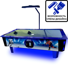 Аэрохоккей Premium комплектация (220*120*75 см.) стальное поле + лампа + доп. подсветка