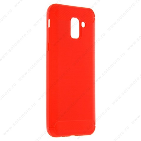 Накладка Carbon 360 силиконовая для Samsung Galaxy J6 J600 2018 красный