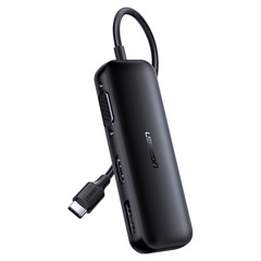 USB-хаб UGREEN CM260 USB-C to HDMI+VGA+Display Port  Multifunction Adapter, черный