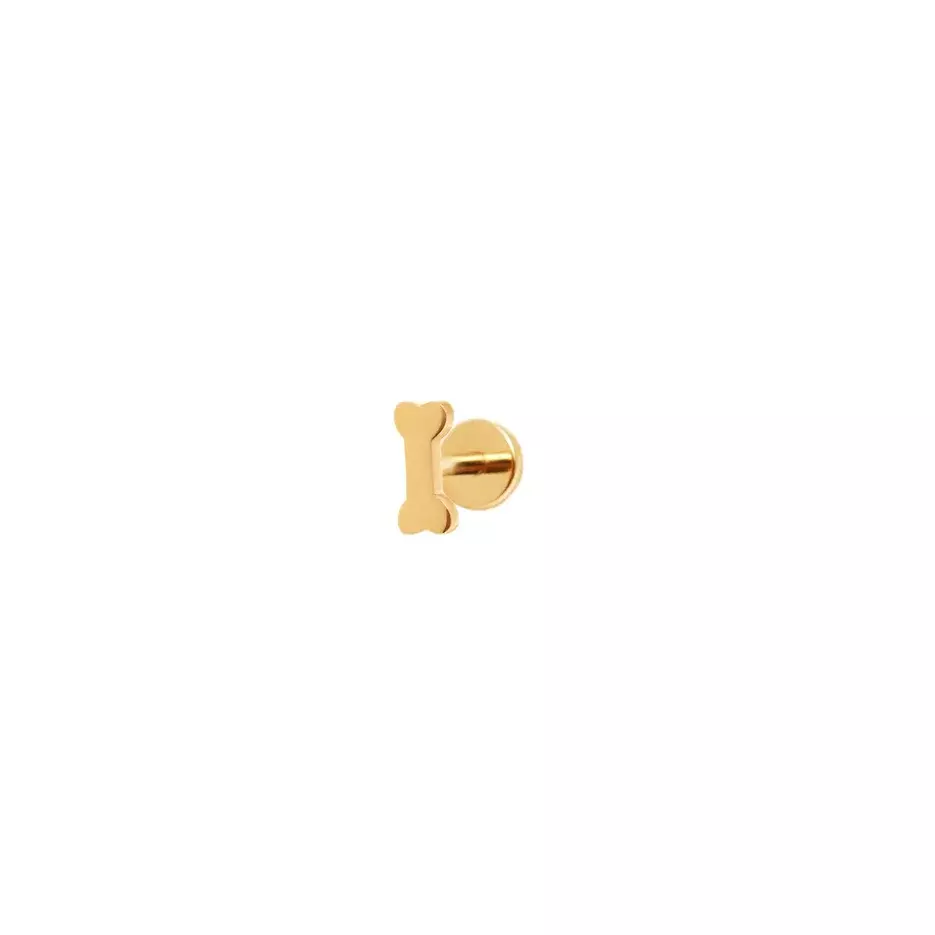 VIVA LA VIKA Лабрет Plain Bone Stud Earring - Gold viva la vika пусет plain bone stud earring gold