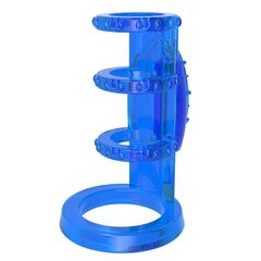 Синяя насадка-клетка с вибрацией Vibrating Cock Cage - 7,6 см. - 