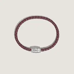 Браслет из кожи цвета Cassis с 3 кольцами из стали, коллекция Meisterstück