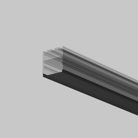 Рассеиватель для профиля Maytoni 50×50 (Чёрный, 2 м), ALM-5050T-B-DF-2M 642048