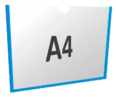 Карман настенный А4 самоклеящийся горизонтальный Пэт 1,0 мм (белый скотч)