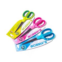 
          Ножницы канцелярские, Yalong, 17,7 см., "GO" прорезиненные ручки, ассорти (роз,зел,голуб), европодвес