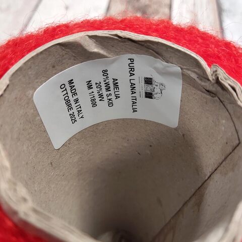 Кидмохер-букле PURA LANA ITALIA / AMELIA 180 красный