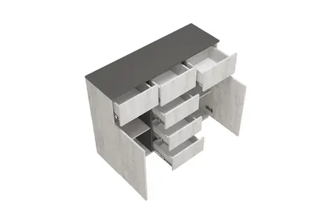 Комод Мрия бетон пайн светлый / графит