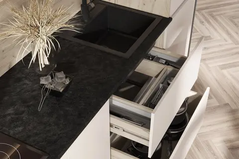 Кухня Карина №3 (Дуб Крафт серый,Кашемир)