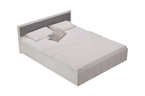 Фиеста кровать 1,6м дуб крафт белый + графит (изголовье кровати) / Проложки 1,6