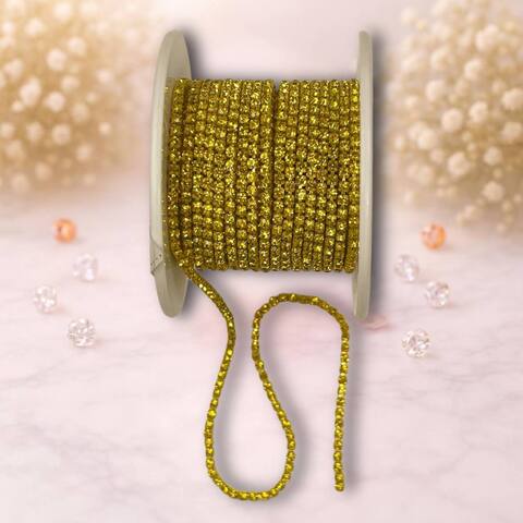 Стразовая лента 2мм цвет золото-желтый ( 1м)