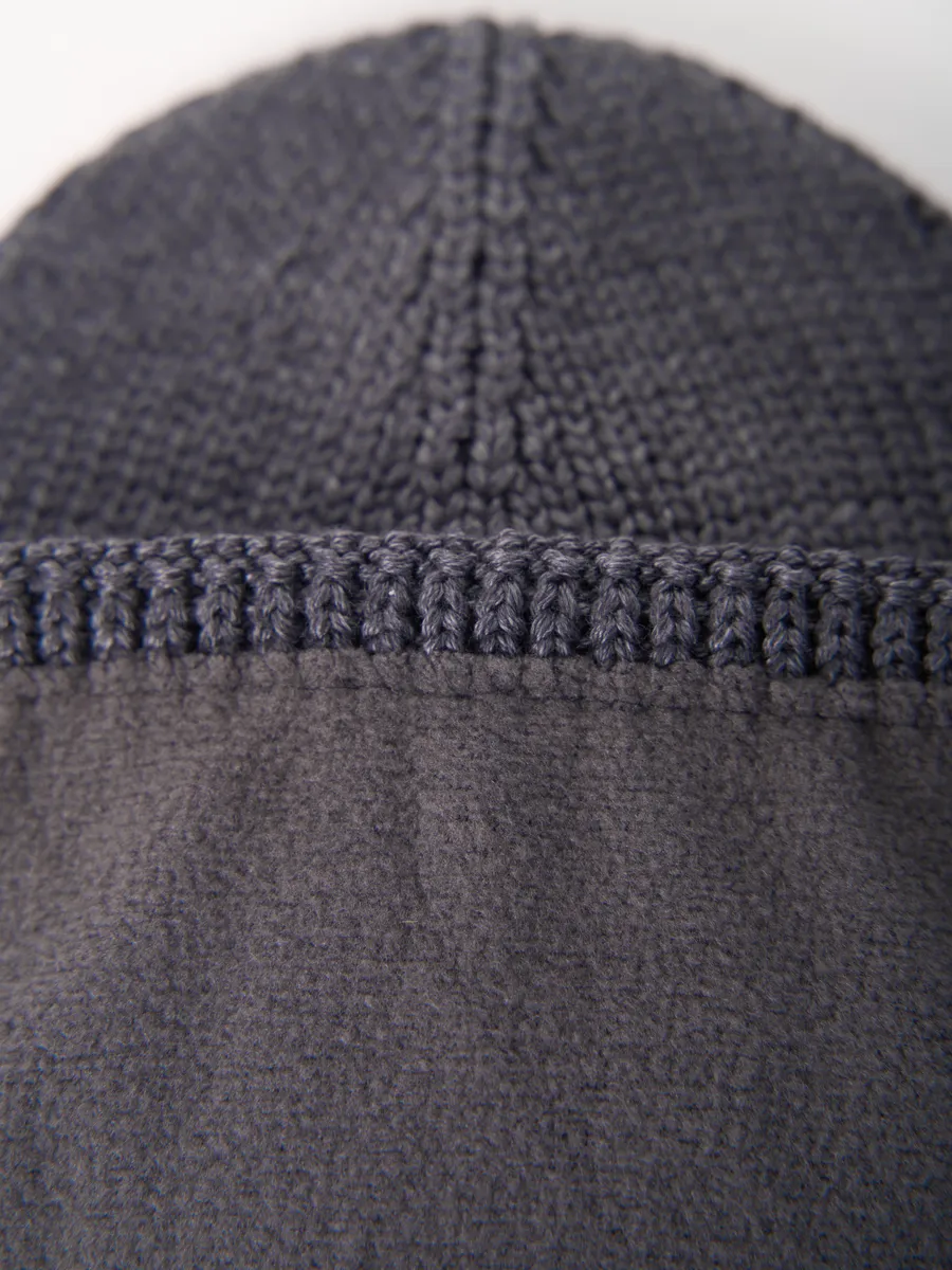 Шапка зимняя на флисе вязаная осень