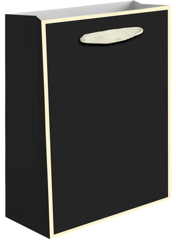 Пакет подарочный M вертикальный, Премиум, Черный, 33*28*10 см (Д*В*Ш), 1 шт.
