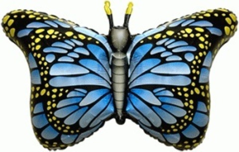Фольгированный шар Бабочка-монарх синяя