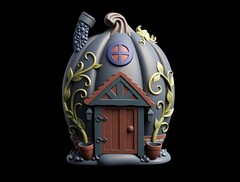 Силиконовый молд № 437 Домик 2 D( серия домики для гномов и фей)