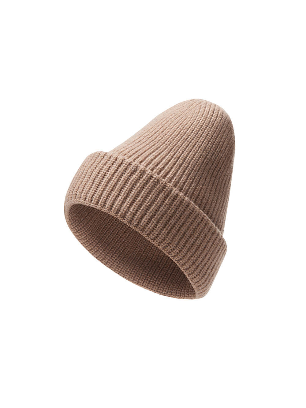 Женская шапка бежевого цвета из шерсти и кашемира - фото 1