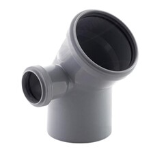 Отвод ПП (полипропилен) для канализации 45гр. Дн 110 с патрубком 50 левым с уплотнительным кольцом, Ростурпласт