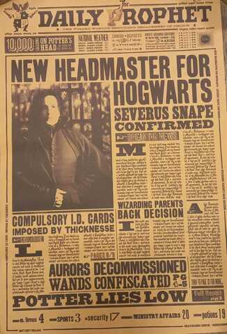 Harry Potter/Daily prophet New Headmaster for Hogwarts