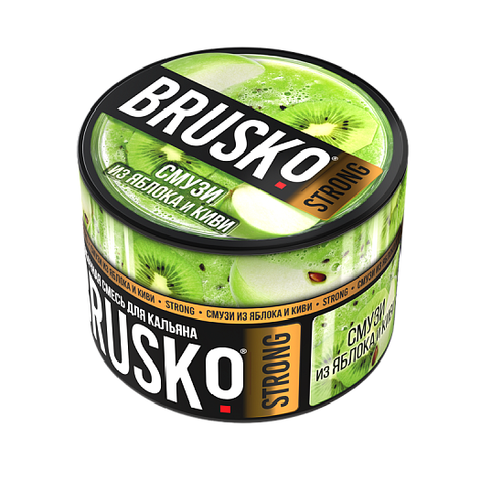 Бестабачная смесь для кальяна BRUSKO 50г STRONG - Смузи из яблок и киви