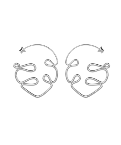 Серьги Лист silver