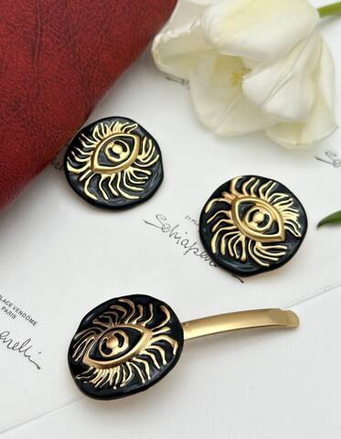 Серьги и заколка Schiaparelli глаза