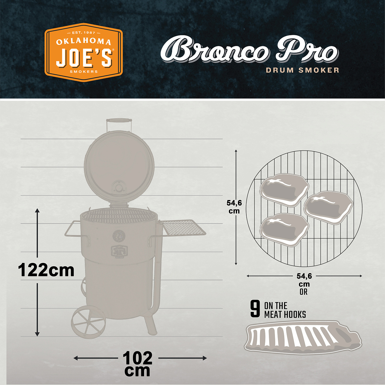 Коптильня Oklahoma Joe's Drum Bronco Pro Black