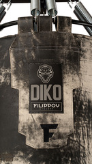 Боксерский мешок DIKO FILIPPOV буйволиная кожа 180см/40см/78-80кг, бежево-черный