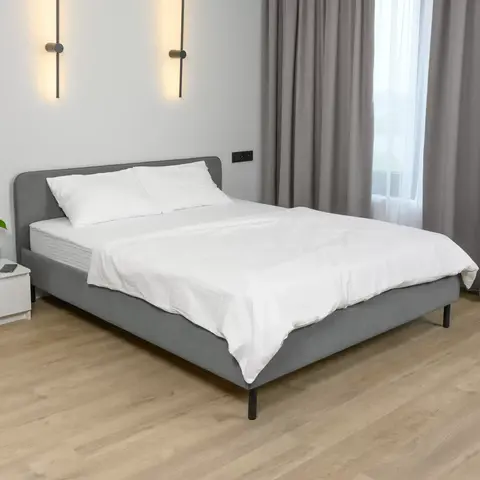 Кровать двуспальная Dali 160х200 на ножках с мягкой обивкой, серая