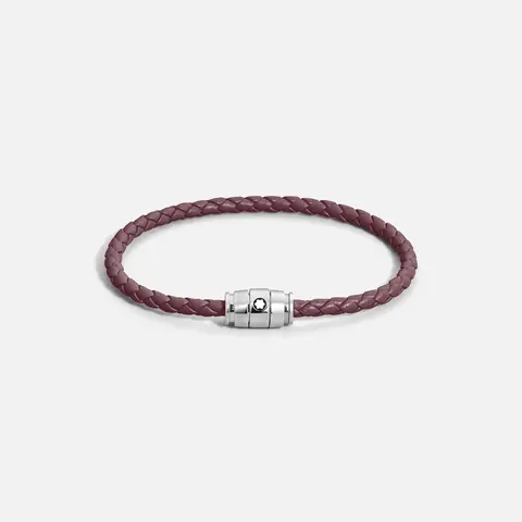 Браслет из кожи цвета Cassis с 3 кольцами из стали, коллекция Meisterstück