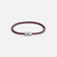 Браслет из кожи цвета Cassis с 3 кольцами из стали, коллекция Meisterstück
