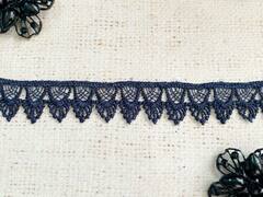 Кружево плетеное, ш. 2,5 см, тёмно-синий