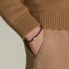 Браслет из кожи цвета Cassis с 3 кольцами из стали, коллекция Meisterstück
