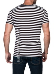 Черная футболка - Магазин тельняшек.ру 8-800-700-93-18Футболка-тельняшка прямая (черная полоса) в Магазине тельняшек