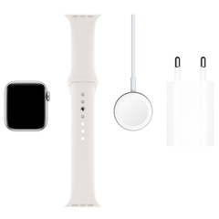 Смарт-часы Apple Watch Series 5 40mm Silver Case with White Sport Band