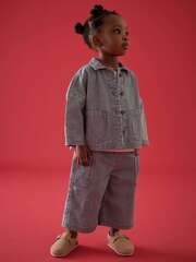 Рубашка джинсовая и брюки джинсовые в комплекте для девочки Next E89-852, Синий