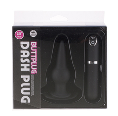 Черная вибровтулка Dash Butt Plug With Mini Controller III - 9 см. - 
