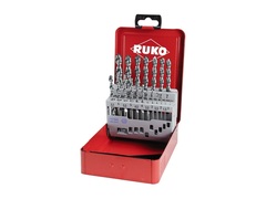 Набор сверл по металлу 1-10мм 19шт DIN338 HSSE-Co5 130° UTL3000 (мет. кейс) Ruko 229214(K)