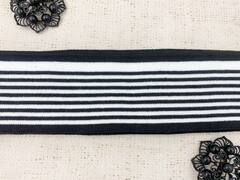 Подвязы трикотажные, ш. 6 см, L 117 см, чёрный с белым
